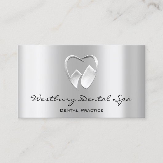 Dental Studio Smile Logo Silver Grey Dentist Visitekaartje (Voorkant)