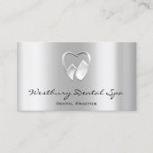Dental Studio Smile Logo Silver Grey Metallic Visitekaartje (Voorkant)