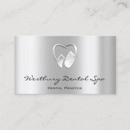 Dental Studio Smile Logo Silver Grey Metallic Visitekaartje