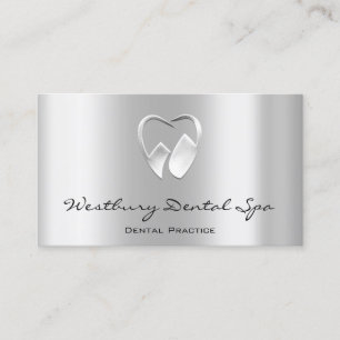 Dental Studio Smile Logo Silver Grey Metallic Visitekaartje