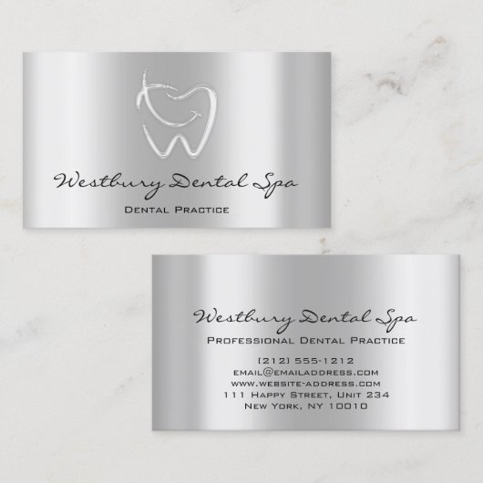 Dental Studio Smile Logo Silver Grey Visitekaartje (Voorkant / Achterkant)