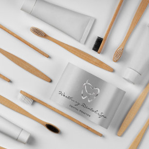 Dental Studio Smile Logo Silver Health Dentist Visitekaartje