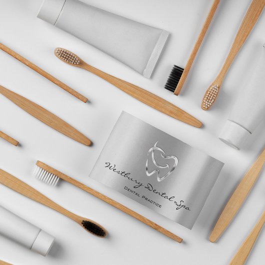 Dental Studio Smile Logo Silver Health Dentist Visitekaartje