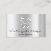Dental Studio Smile Logo Silver Health Dentist Visitekaartje (Voorkant)