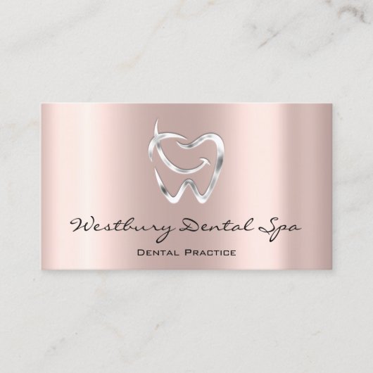 Dental Studio Smile Logo Silver Roos Dentist Visitekaartje (Voorkant)