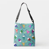 Dental Teeth People Art Seafoam Green Crossbody Tas (Achterkant)