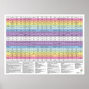 Dental Tooth Acupunction Meridian Health Chart Poster