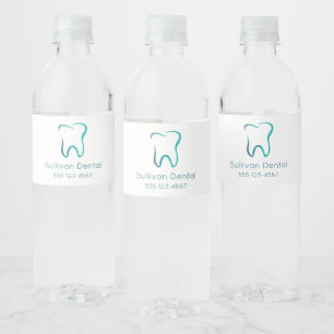 Dental Tooth Afbeelding Tandheelkunde Clinic Busin Waterfles Etiket