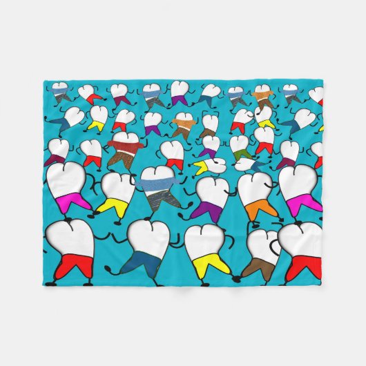 Dental Tooth Art Fleece Blanket (Voorkant (Horizontaal))