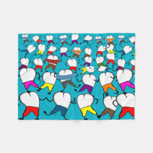 Dental Tooth Art Fleece Blanket Deken