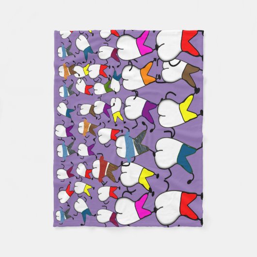 Dental Tooth Art Fleece Blanket Paars Deken (Voorkant)