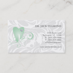 Dental Visitekaartje Diamond Tooth Logo Green 2