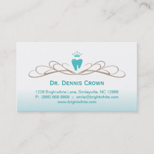 Dental Visitekaartje Swirl Tooth Logo Blue Brown Afsprakenkaartje