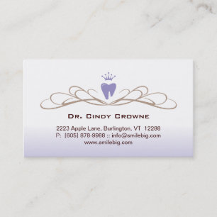 Dental Visitekaartje Swirl Tooth Logo Paars Brown Afsprakenkaartje