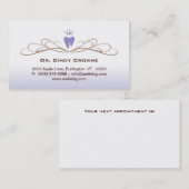 Dental Visitekaartje Swirl Tooth Logo Paars Brown Afsprakenkaartje (Voorkant / Achterkant)