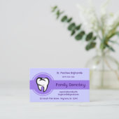 Dental White Tooth Bold Center Stripe Afsprakenkaartje (Staand voorkant)