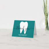 Dental White Tooth Plain Blauwgroen Dentist Hartel Bedankkaart (Voorkant)