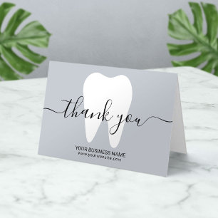 Dental White Tooth Plain Blue Dentist Hartelijk da Bedankkaart