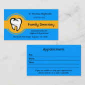 Dental witte tand vet gouden gele streep afsprakenkaartje (Voorkant / Achterkant)