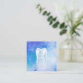 Dentale 3D Tandblauw-Waterverf Vierkante Visitekaartje (Staand voorkant)
