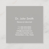Dentale 3D-tandheelkundige minimalist Vierkante Visitekaartje (Achterkant)