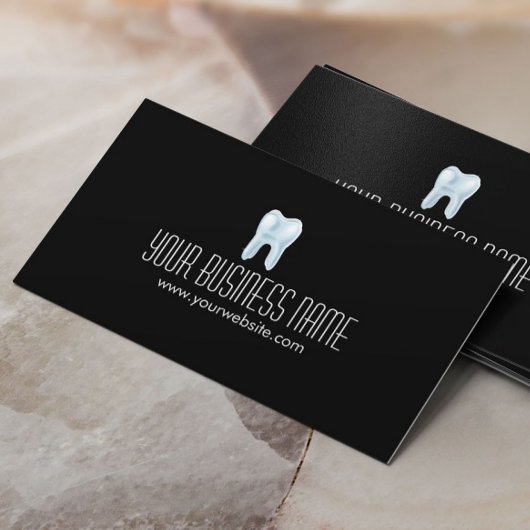 Dentale 3D Tandkleurige tandheelkundige Plain Blac Visitekaartje