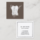 Dentale 3D Tooth Professional Brown Dentist Kantoo Vierkante Visitekaartje (Voorkant / Achterkant)