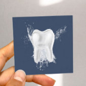 Dentale 3D Tooth Professional Navy Blue Dentist Vierkante Visitekaartje