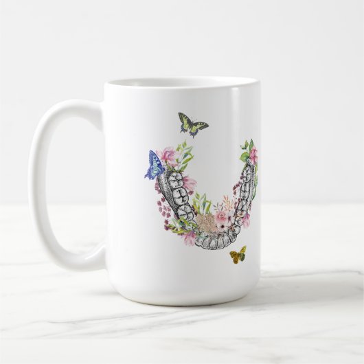 Dentale anatomie Floral Mok Gift for Dentist (Links)
