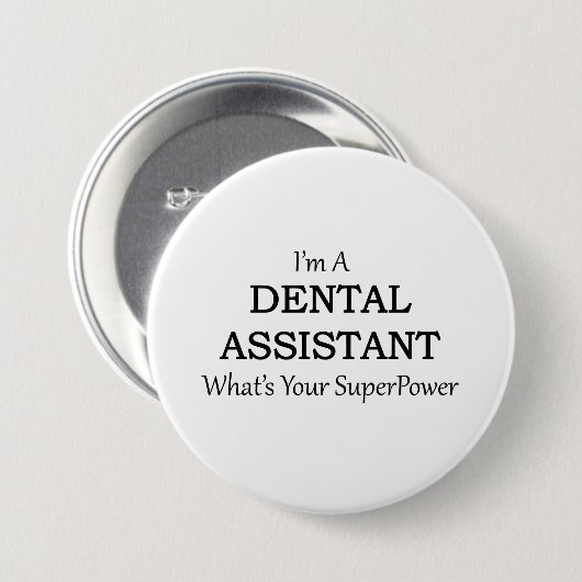 DENTALE ASSISTANT RONDE BUTTON 7,6 CM (Voorkant /achterkant)