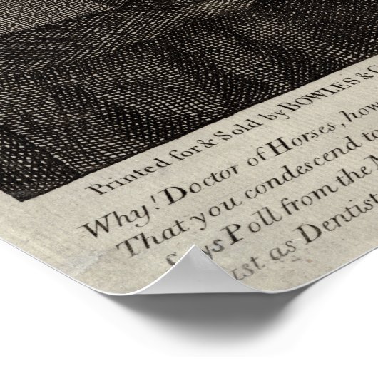 Dentale geschiedenis Funny Antiek Dentist Caricatu Poster (Hoek)