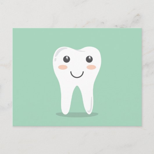 Dentale gezondheid - gelukkig, glimlachend tand briefkaart (Voorkant)
