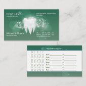 Dentale groene Dentist 3D-teeth Benoeming Visitekaartje (Voorkant / Achterkant)
