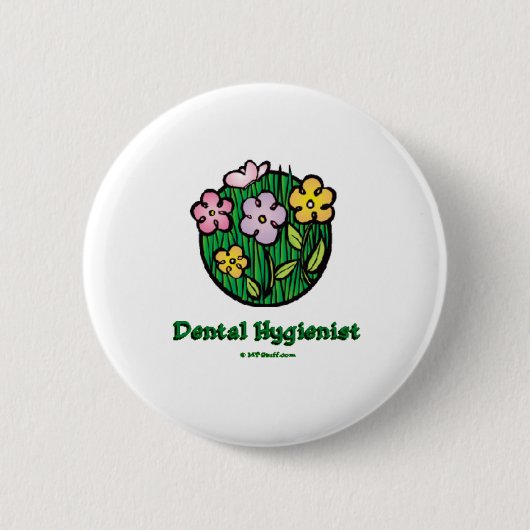 Dentale hygienist Blooms 1 Ronde Button 5,7 Cm (Voorkant)