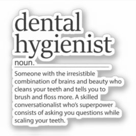 Dentale hygiënist Definitie tandheelkundige hygiën Sticker