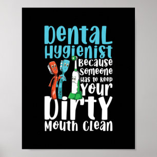 Dentale hygiënist Houd uw mond schoon Poster