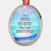 Dentale hygiënist, kleurrijk ontwerp, metalen ornament (Links)