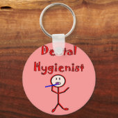 Dentale hygienist persoon met tandenborstel sleutelhanger (Voorkant)