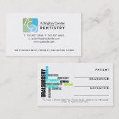 DENTALE KAART AFSPRAKENKAARTJE (Voorkant / Achterkant)