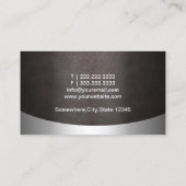 Dentale moderne leder- en metaaltandheelkundige ta visitekaartje (Achterkant)