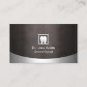 Dentale moderne leder- en metaaltandheelkundige ta visitekaartje (Voorkant)