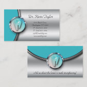 Dentale Molaire Visitekaartje Silver Logo Dentist (Voorkant / Achterkant)