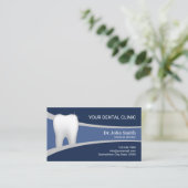 Dentale Office Professional Dentist Navy Blue Afsprakenkaartje (Staand voorkant)