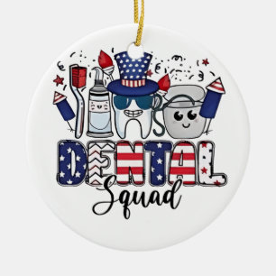 Dentale ploeg Cute Tandarts Hygiënist 4 juli Keramisch Ornament