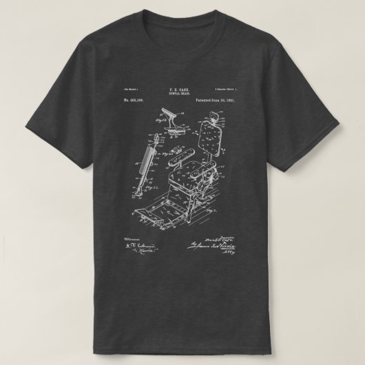 Dentale stoel 1891 patent wit t-shirt (Design voorkant)