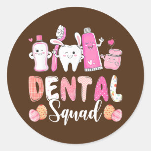 Dentale Tooth Bunny Easter Love Dentist Ronde Sticker