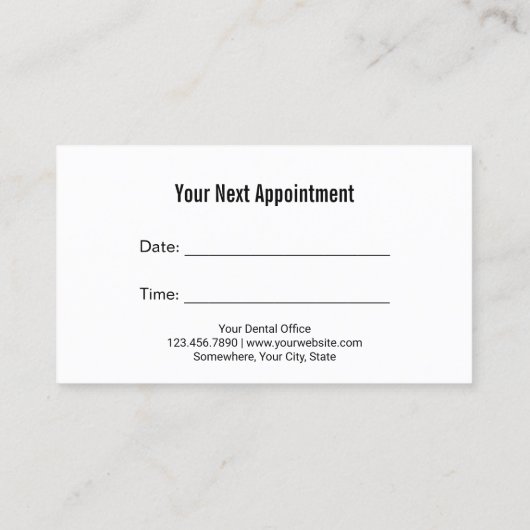 Dentale verdovende tandheelkundige Logo Dustblauw  Afsprakenkaartje (Achterkant)