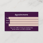 Dentale witte tand op Bleek gele streep Afsprakenkaartje (Achterkant)