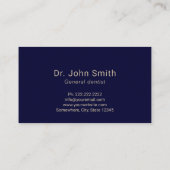 Dentale zorg Moderne marine & goudtandarts Visitekaartje (Achterkant)