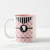 Dententaal ontwerp tweekleurige koffiemok (Links)